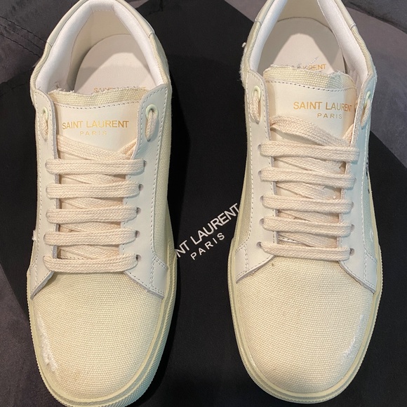 SAINT LAURENT SL06 COURT CANVAS SIGNATURE SNEAKER - Picture 2 of 6